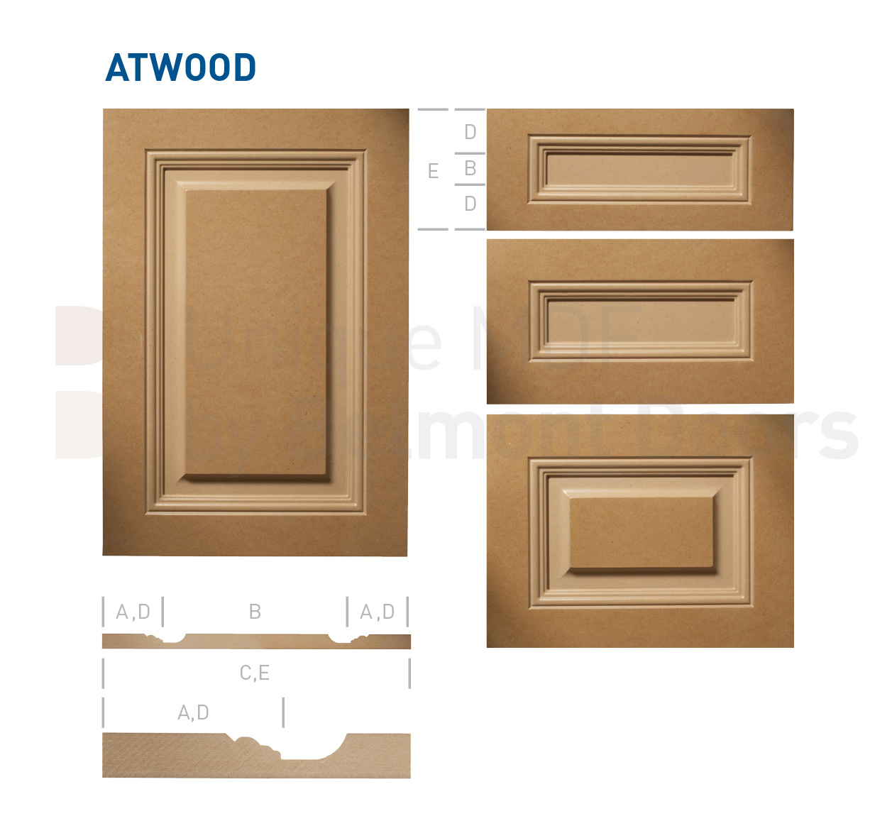 ATWOOD Collection (Traditional Kitchen Cabinet Door Style MDF Set 12)