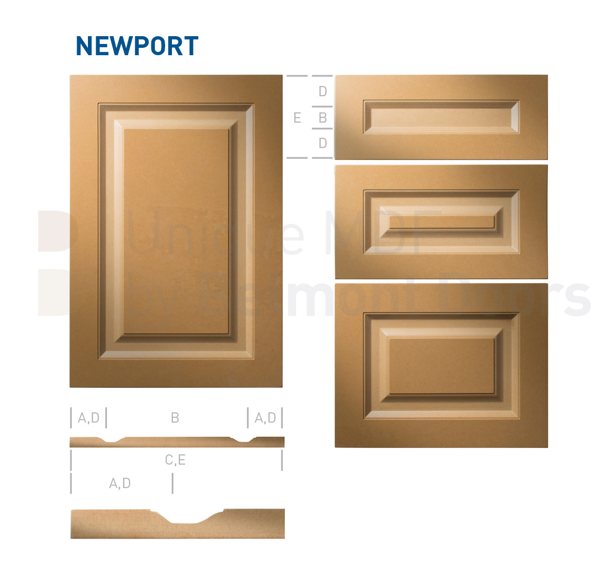 NEWPORT Collection (Traditional Kitchen Cabinet Door Style MDF Set)