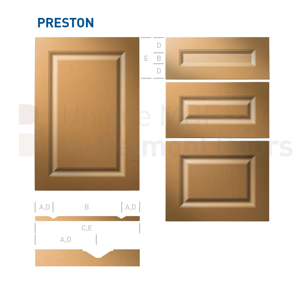 PRESTON Collection (Traditional Kitchen Cabinet Raised Panel Door Style MDF Set)