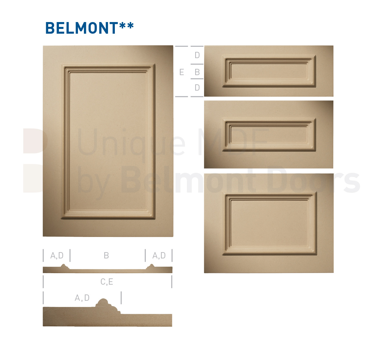 BELMONT** Collection (Classic Kitchen Cabinet Door Style MDF Set 7)