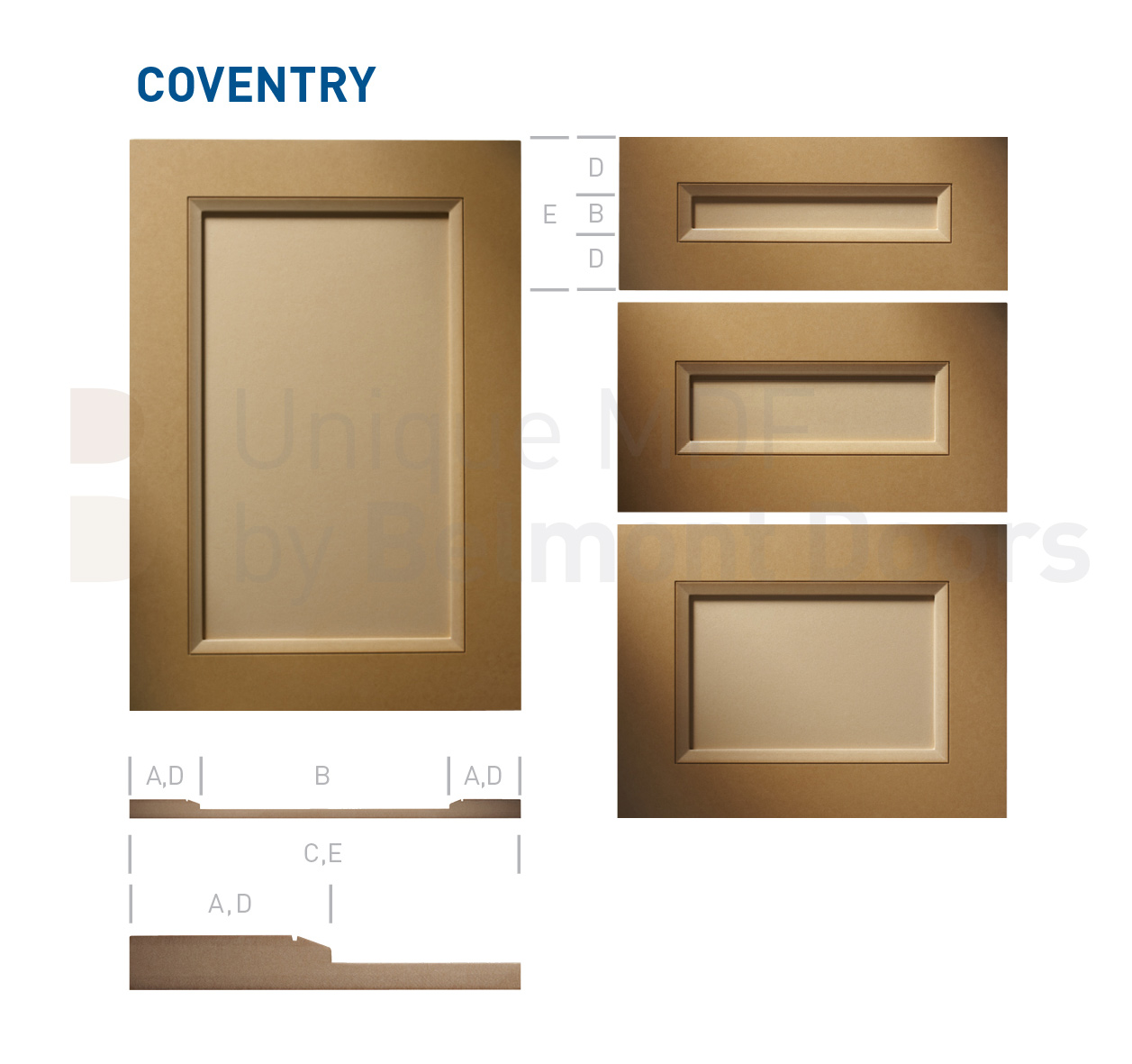 COVENTRY Collection (Transitional Kitchen Cabinet Door Style MDF Set 2)