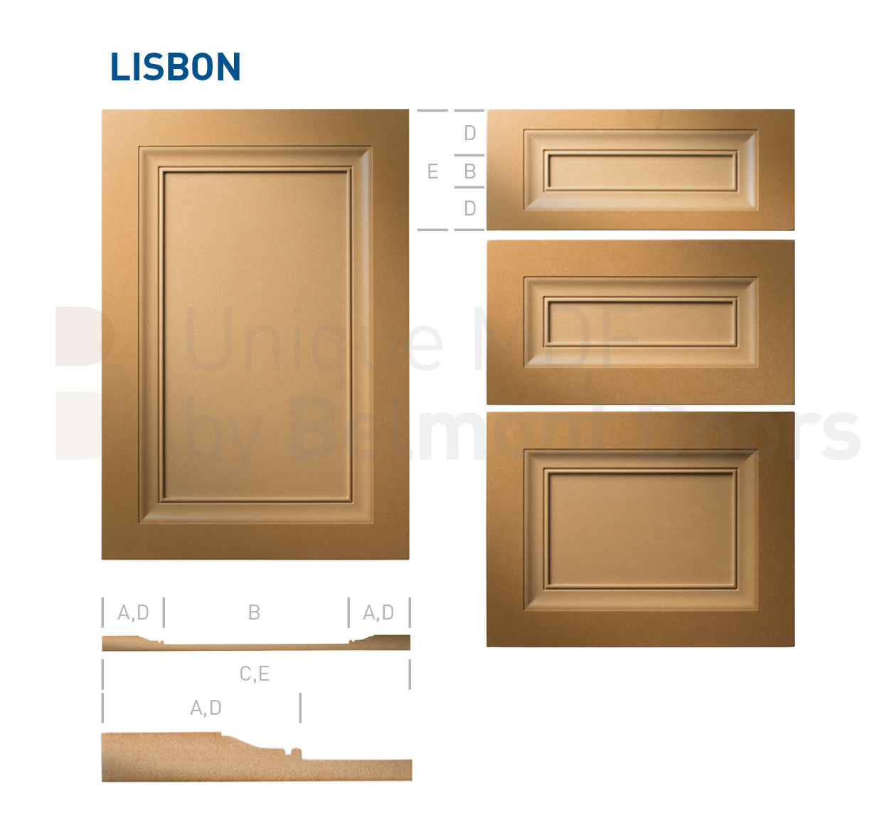 LISBON Collection (Traditional Kitchen Cabinet Door Style MDF Set)