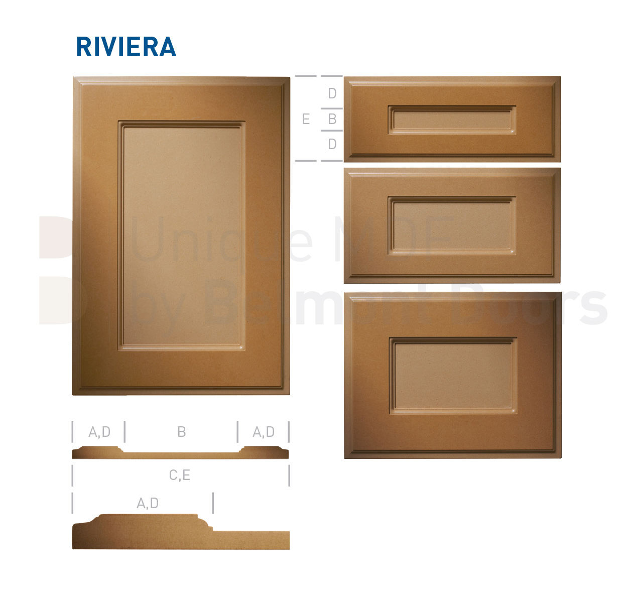 RIVIERA Collection - Traditional Kitchen Cabinet Door Style MDF Set 3