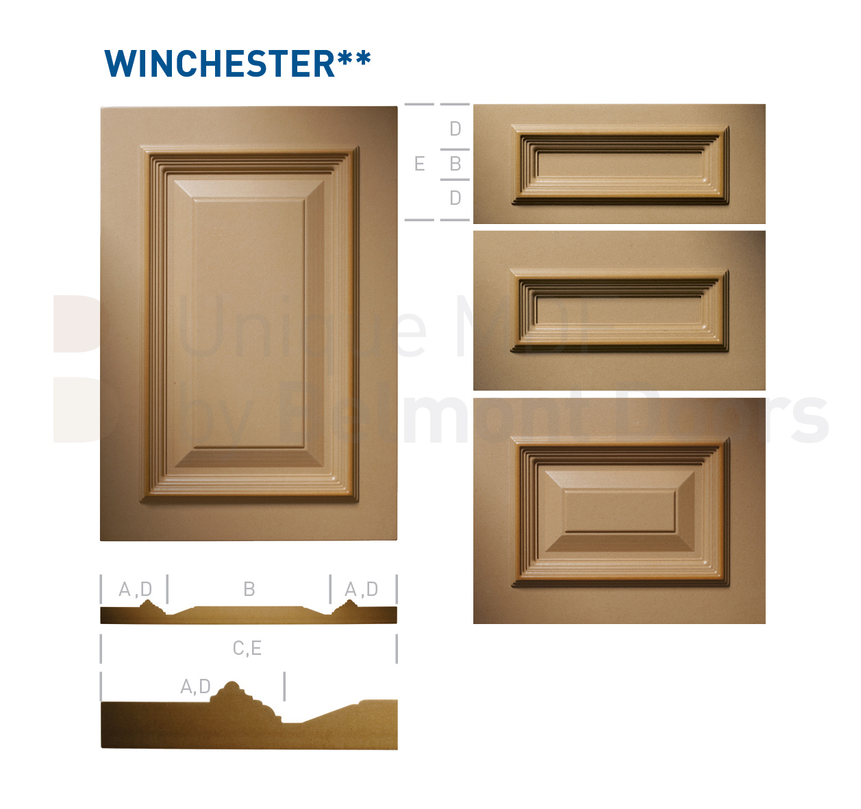 WINCHESTER** Collection (Classic Kitchen Cabinet Door Style MDF Set 18)